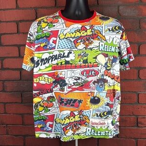 Heritage America‎ Mens XL AOP Cartoon Print Shirt – Casual, Fun, Graphic